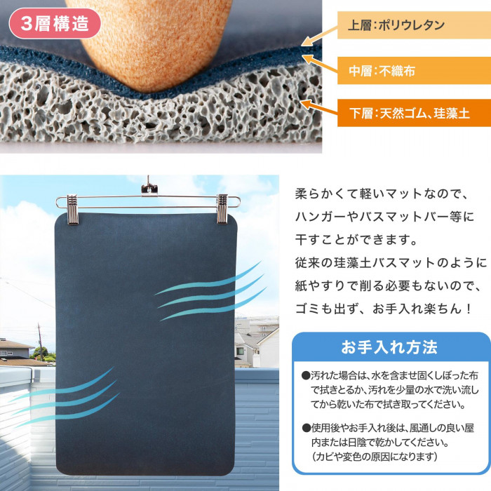 3層構造・柔らかくて軽いのでハンガー等に掛けられる!