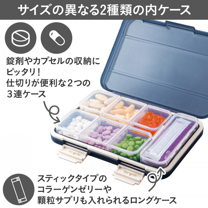 サイズの異なる2種類の内ケース付き
