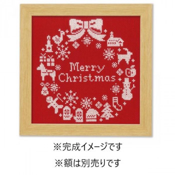 オリムパス クリスマス　クロスステッチししゅうキット　クリスマスリース　X-100・レッド
