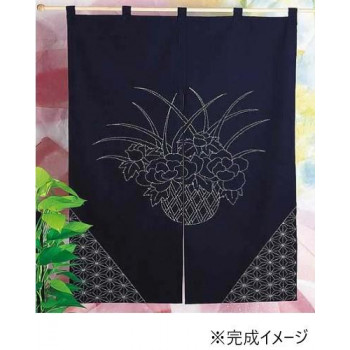 108　刺し子キット　のれん　花かご