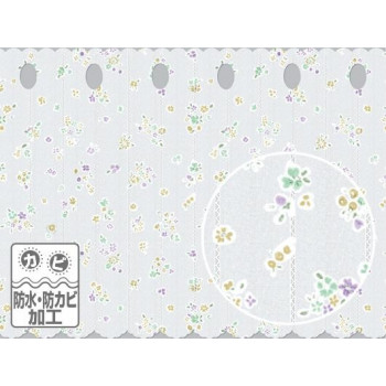 新・防水防カビ　カフェカーテン　CFC-01　パープル(0.15mm厚)　45cm丈×100cm