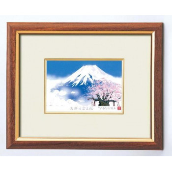 吉岡浩太郎絵画額(スタンド付)　白富士桜・214016