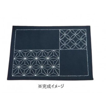 オリムパス 刺し子キット　ティーマット　麻の葉と七宝つなぎ SK-311