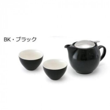ユニバーサルポット　ギフトセット　(ユニバーサルティーポット3人用+ティーカップワイド×2)　ZG-001　BK