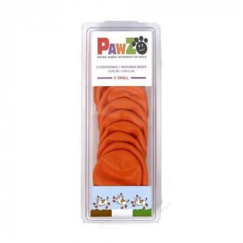 正規輸入品　アメリカ　Pawz Dog Boots社製　ポウズ　ラバードッグブーツ　オレンジ　XS　PZXS