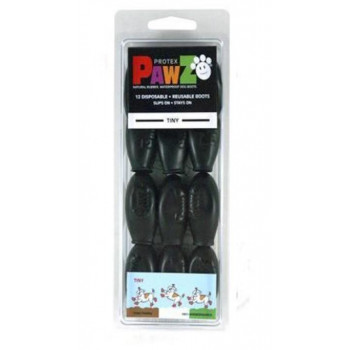正規輸入品　アメリカ　Pawz Dog Boots社製　ポウズ　ラバードッグブーツ　ブラック　Tiny　PZBLKT