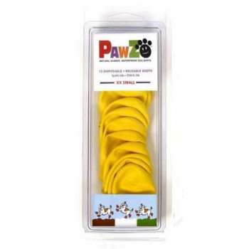 正規輸入品　アメリカ　Pawz Dog Boots社製　ポウズ　ラバードッグブーツ　イエロー　XXS　PZXX