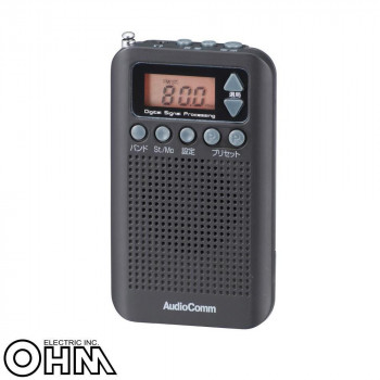 オーム電機 OHM AudioComm DSP FMステレオ/AMポケットラジオ ブラック RAD-P350N-K