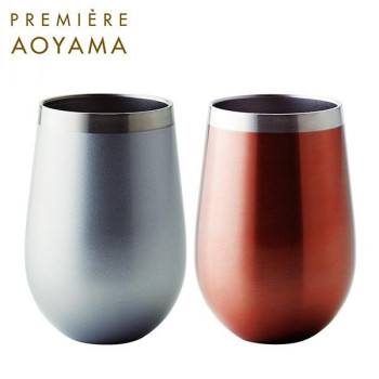 PREMIERE AOYAMA(プルミエール アオヤマ)　リュクス　ペアメタルサーモラウンドタンブラー　350ml　2Pセット　51431