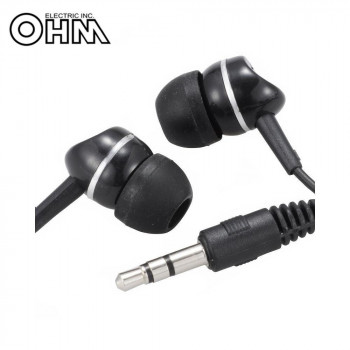 OHM ステレオイヤホン 1.2m ブラック EAR-0012
