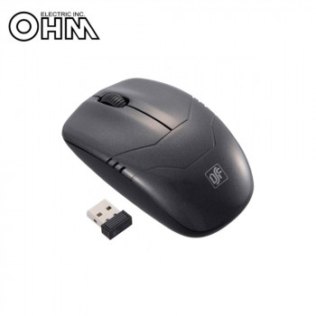 OHM 3ボタン ワイヤレス Blue LED 静音マウス ブラック PC-SMWBMS33 K