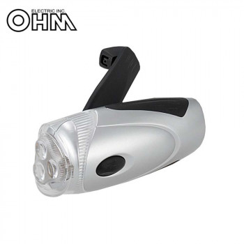 OHM ダイナモLEDライト 手回し発電 LED-D02S
