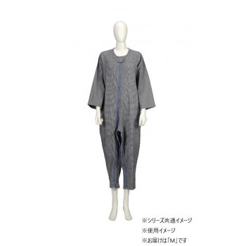 竹虎　ソフトケアねまき両開きファスナー厚手　紺　106443・M