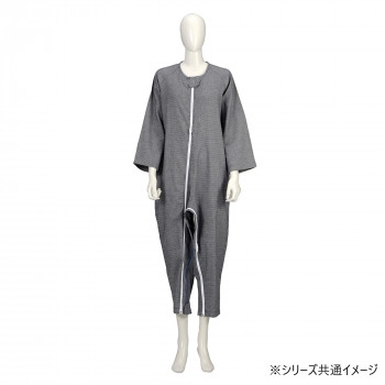 竹虎　ソフトケアねまき両開きファスナー厚手　紺　大きいサイズ　106444・L