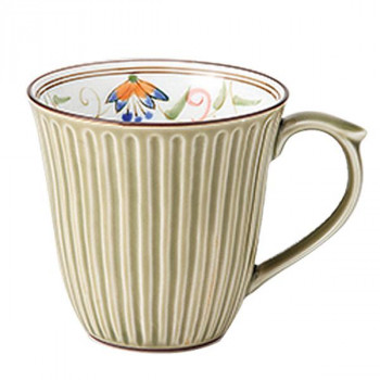 12743 波佐見焼 花連 軽量マグ 緑 250ml