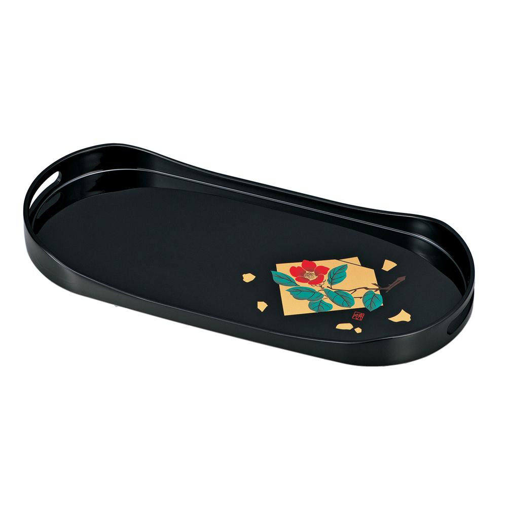 東出漆器 山中塗 斉久 小判型コーヒー盆 2326