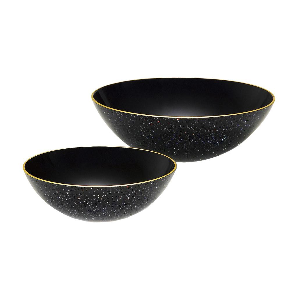 東出漆器 ハーフボウルセット 銀河 黒 No.4 2110