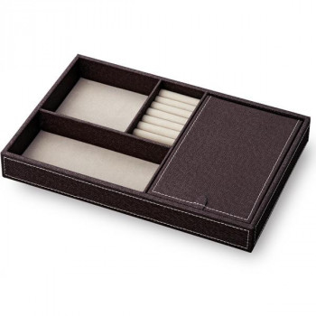 ユーパワー LEATHER STYLE マルチ レザートレー Lサイズ ミラー付 ブラウン MB-03512