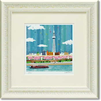 ユーパワー はりたつお ジクレー版画 アートフレーム 「隅田川」 TH-07008
