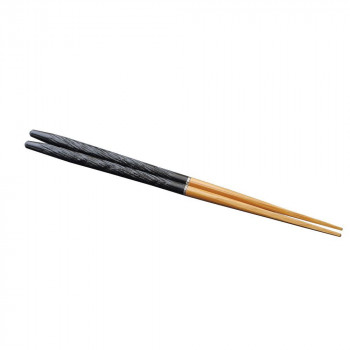 萬洋 つなぎ箸 渦巻き 黒 26-064