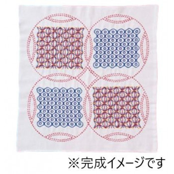 オリムパス　刺し子キット　麻の葉と銭刺し(白)　SK-350
