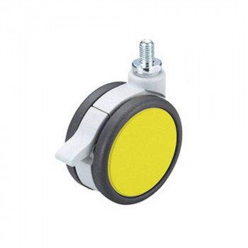 26318 フレスコキャスター75mm M10ボルト・ストップ付 イエロー 0026318