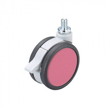 26319 フレスコキャスター75mm M10ボルト・ストップ付 ピンク 0026319