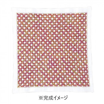 オリムパス 刺し子キット 花ふきん 角七宝 SK-374