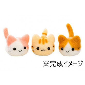 ハマナカ 羊毛フェルトキット アクレーヌ なかよし三つ子のにゃんころ いちごミルク・とら・ニケ H441-528