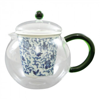 有田焼 セランドグラス おしゃれポット 500cc 鉄仙唐草 FC-550G