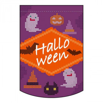 変型タペ  Halloween クロスステッチ紫 円 40127