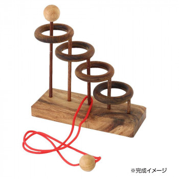 ウッドパズル 3D知恵の輪 4段 10719850039