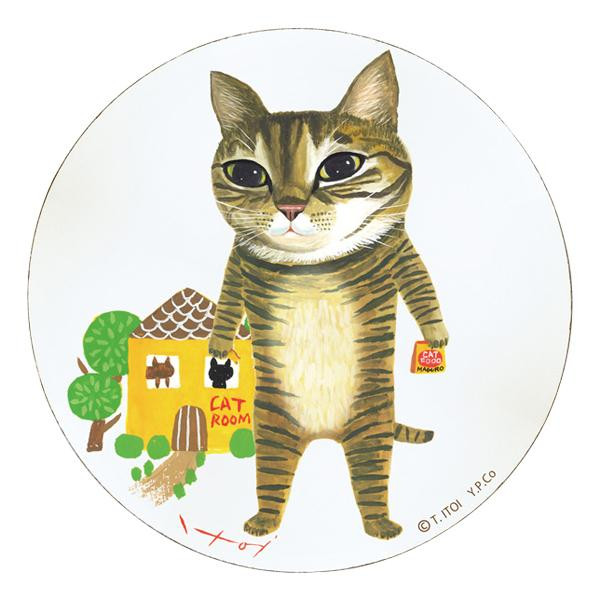 ユーパワー 糸井忠晴 木製ラウンドアート 「きなこ(Lサイズ)」 IT-01524
