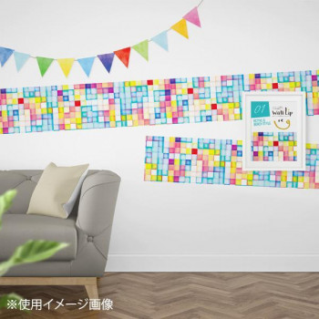 WallLip ポイントメイク用ウォールペーパー 約28cm×2.5m カラフル WL-280103