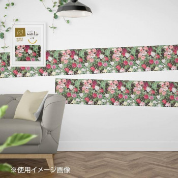 WallLip ポイントメイク用ウォールペーパー 約28cm×2.5m ローズRD WL-280301