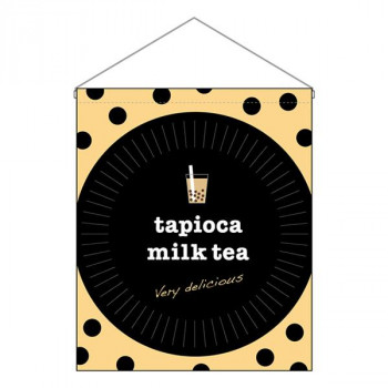 N吊り下げ旗(大)　tapioka milk tea　タピオカミルクティー　W500×H600mm　29927