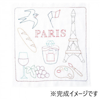 オリムパス 世界を旅する花ふきん 刺し子キット PARIS SK-388
