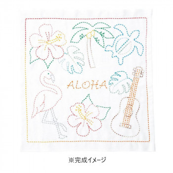 オリムパス 世界を旅する花ふきん 刺し子キット ALOHA SK-390