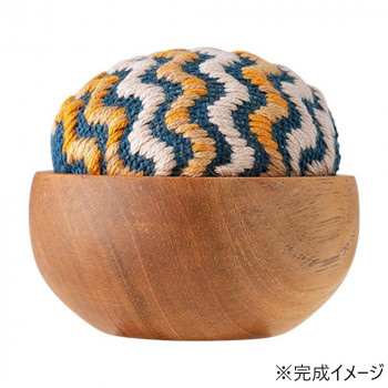 オリムパス こぎん刺しのウッドボウルピンクッション キット 波模様 こぎん89