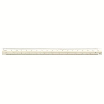 アルミ三角スケール30cm一般用ホワイト 014-0207