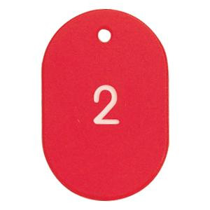ORIONS　プラスチック番号札(小)　番号(1-50)　レッド　NO.9-1-R