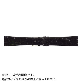 MIMOSA(ミモザ) 時計バンド 腹ワニD 16mm ブラック (美錠:銀) WD-A16