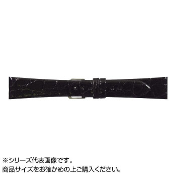 MIMOSA(ミモザ) 時計バンド 腹ワニD 18mm ブラック (美錠:銀) WD-A18