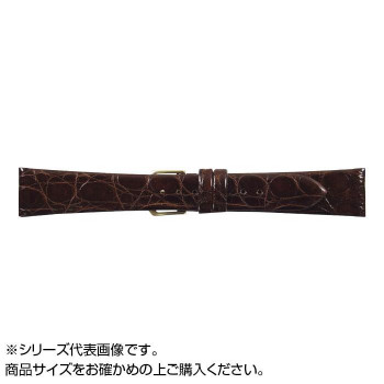 MIMOSA(ミモザ) 時計バンド 腹ワニD 19mm ダークブラウン (美錠:金) WD-B19