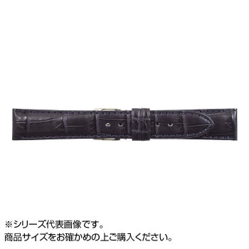 MIMOSA(ミモザ) 時計バンド クロコマット 19mm ネイビー (美錠:銀) WRM-N19
