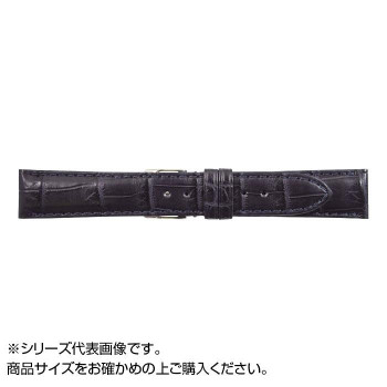 MIMOSA(ミモザ) 時計バンド クロコマット 22mm ネイビー (美錠:銀) WRM-N22