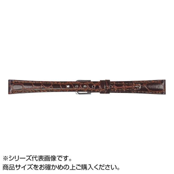 MIMOSA(ミモザ) 時計バンド RA型押ワニ 12mm ダークブラウン (美錠:銀) CRA-B12