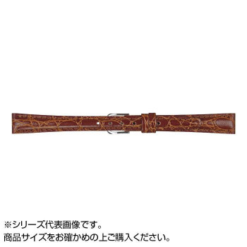 MIMOSA(ミモザ) 時計バンド RA型押ワニ 12mm ブラウン (美錠:銀) CRA-C12