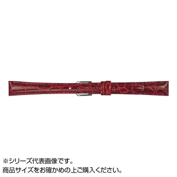 MIMOSA(ミモザ) 時計バンド RA型押ワニ 12mm ワイン (美錠:銀) CRA-W12