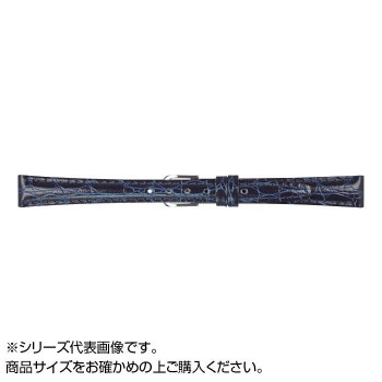 MIMOSA(ミモザ) 時計バンド RA型押ワニ 12mm ネイビー (美錠:銀) CRA-N12